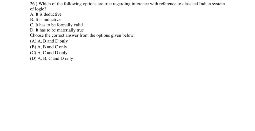 Read the question and choices in the excerpt. Choose A/B/C/D for the first/second/third/fourth option shown.