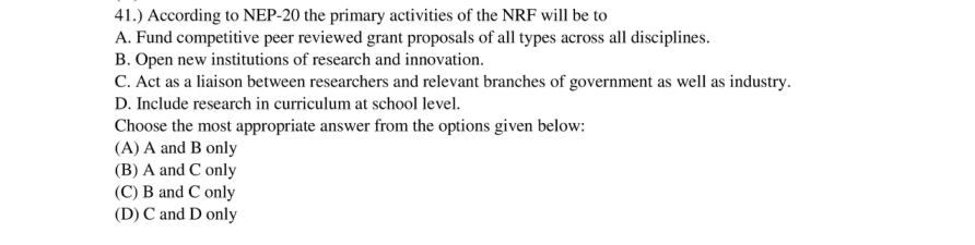 Read the question and choices in the excerpt. Choose A/B/C/D for the first/second/third/fourth option shown.