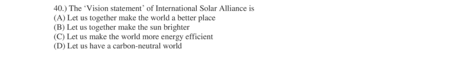 Read the question and choices in the excerpt. Choose A/B/C/D for the first/second/third/fourth option shown.