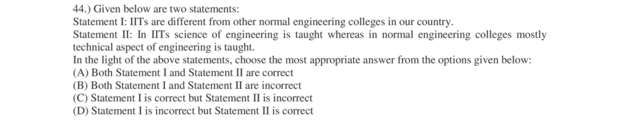 Read the question and choices in the excerpt. Choose A/B/C/D for the first/second/third/fourth option shown.