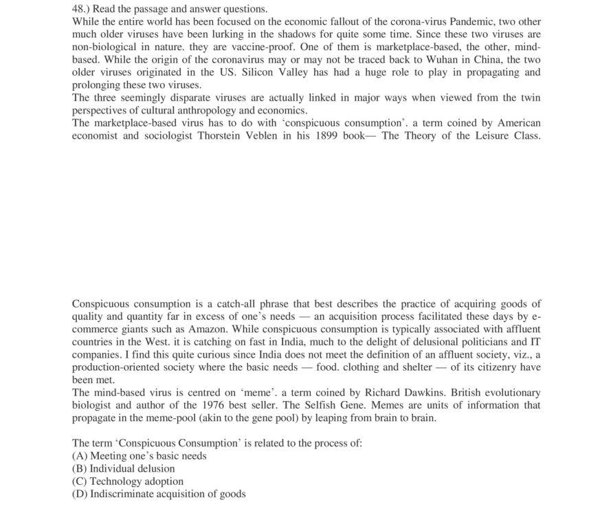 Read the question and choices in the excerpt. Choose A/B/C/D for the first/second/third/fourth option shown.