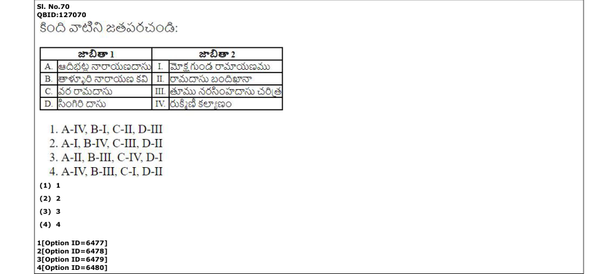 Read the question and choices in the excerpt. Choose A/B/C/D for the first/second/third/fourth option shown.