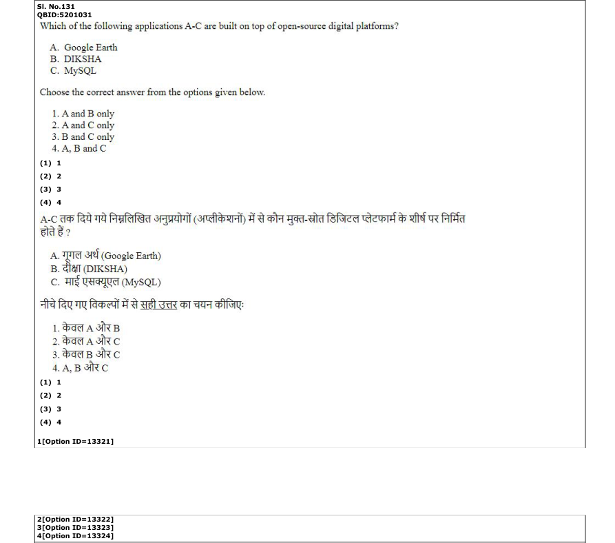 Read the question and choices in the excerpt. Choose A/B/C/D for the first/second/third/fourth option shown.