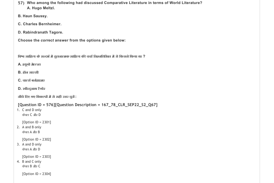 Read the question and choices in the excerpt. Choose A/B/C/D for the first/second/third/fourth option shown.