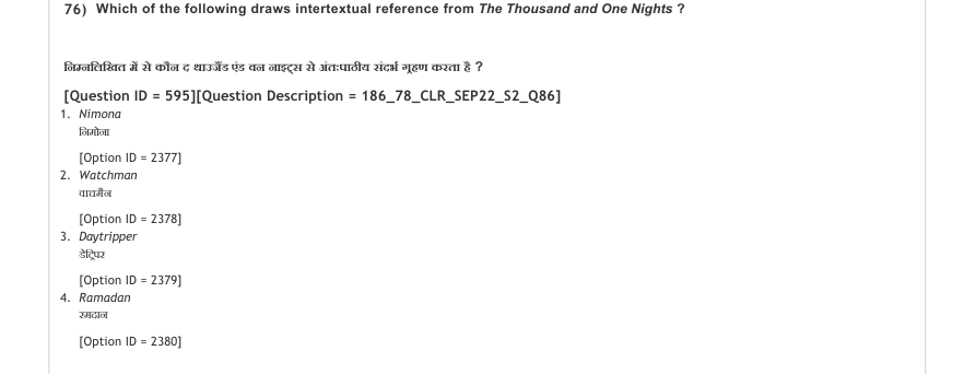 Read the question and choices in the excerpt. Choose A/B/C/D for the first/second/third/fourth option shown.