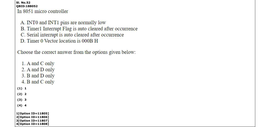 Read the question and choices in the excerpt. Choose A/B/C/D for the first/second/third/fourth option shown.