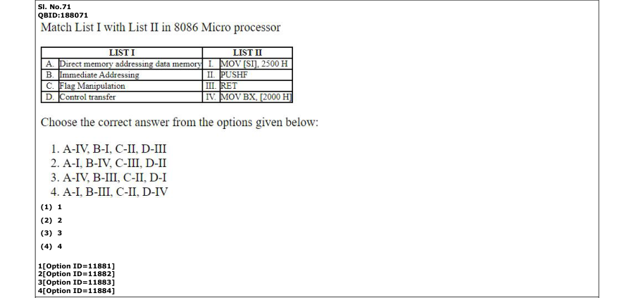 Read the question and choices in the excerpt. Choose A/B/C/D for the first/second/third/fourth option shown.