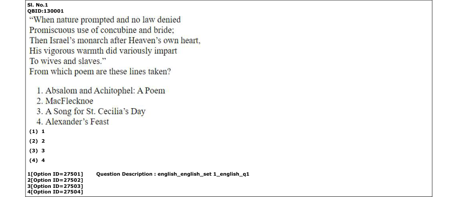 Read the question and choices in the excerpt. Choose A/B/C/D for the first/second/third/fourth option shown.