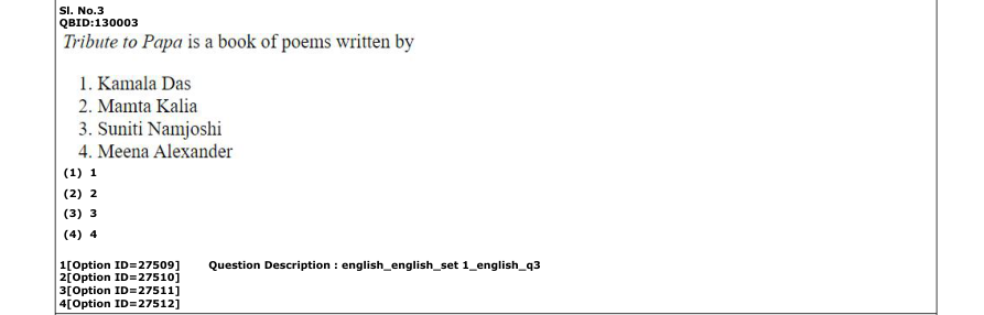 Read the question and choices in the excerpt. Choose A/B/C/D for the first/second/third/fourth option shown.