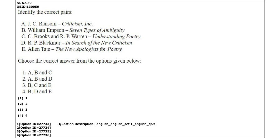 Read the question and choices in the excerpt. Choose A/B/C/D for the first/second/third/fourth option shown.