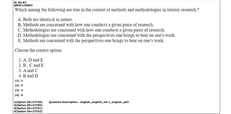 Read the question and choices in the excerpt. Choose A/B/C/D for the first/second/third/fourth option shown.