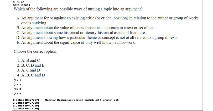 Read the question and choices in the excerpt. Choose A/B/C/D for the first/second/third/fourth option shown.
