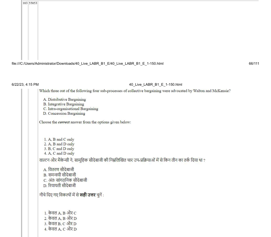 Read the question and choices in the excerpt. Choose A/B/C/D for the first/second/third/fourth option shown.