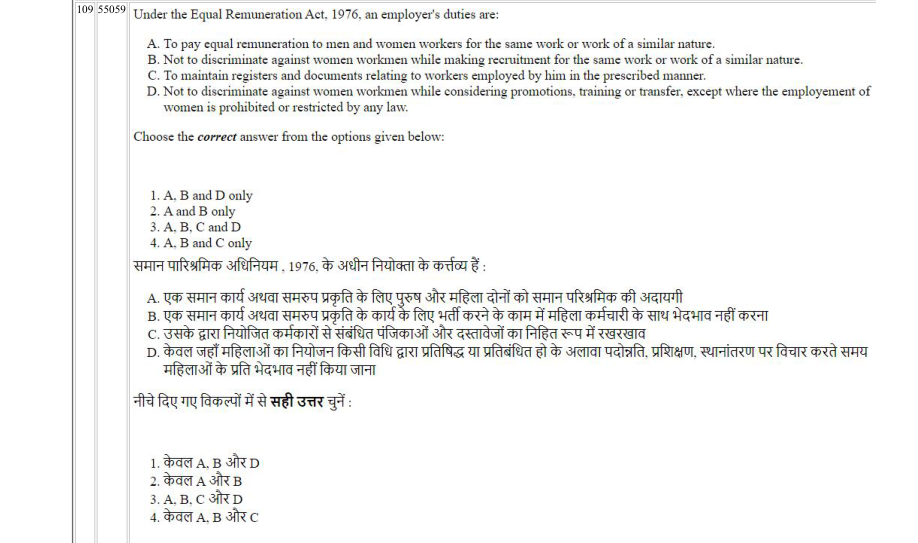 Read the question and choices in the excerpt. Choose A/B/C/D for the first/second/third/fourth option shown.