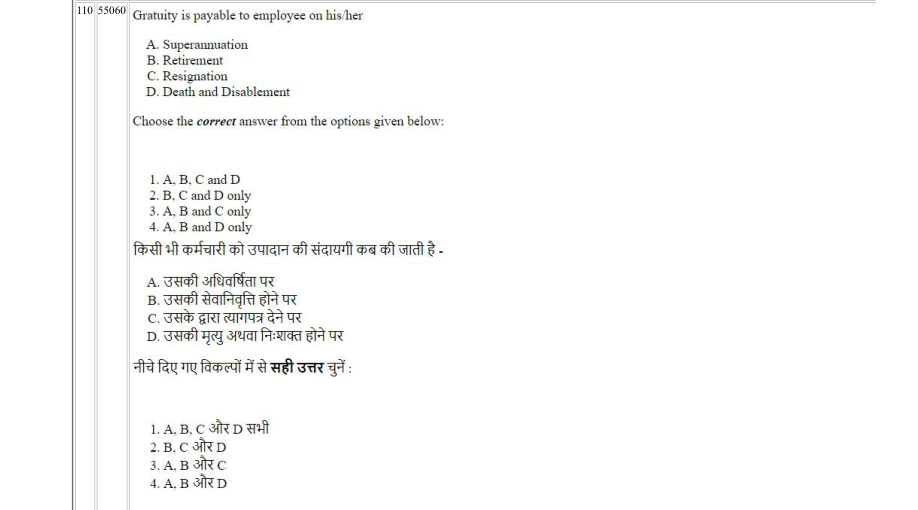 Read the question and choices in the excerpt. Choose A/B/C/D for the first/second/third/fourth option shown.