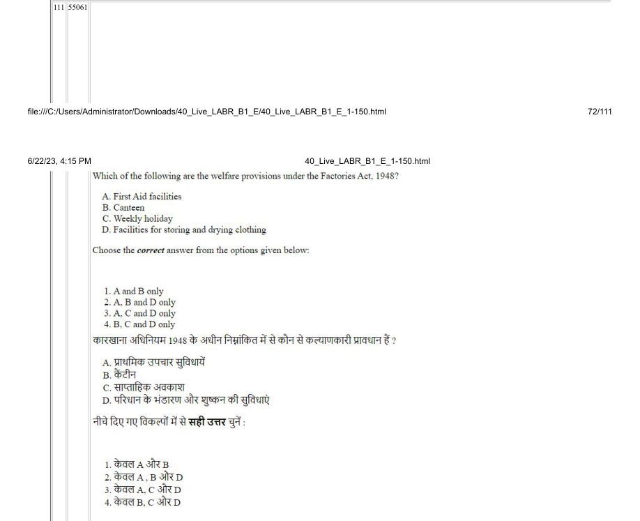 Read the question and choices in the excerpt. Choose A/B/C/D for the first/second/third/fourth option shown.