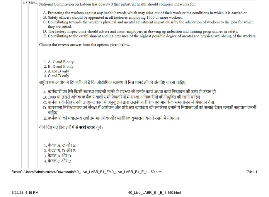 Read the question and choices in the excerpt. Choose A/B/C/D for the first/second/third/fourth option shown.