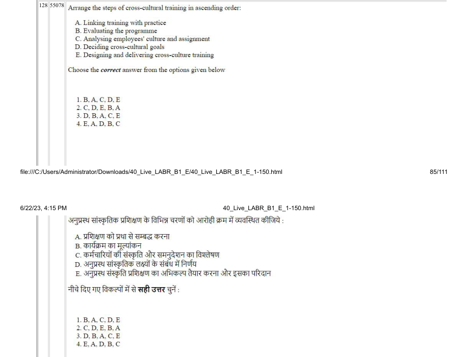 Read the question and choices in the excerpt. Choose A/B/C/D for the first/second/third/fourth option shown.