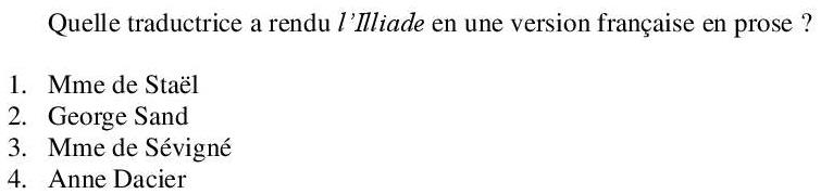 Read the question and choices in the excerpt. Choose A/B/C/D for the first/second/third/fourth option shown.