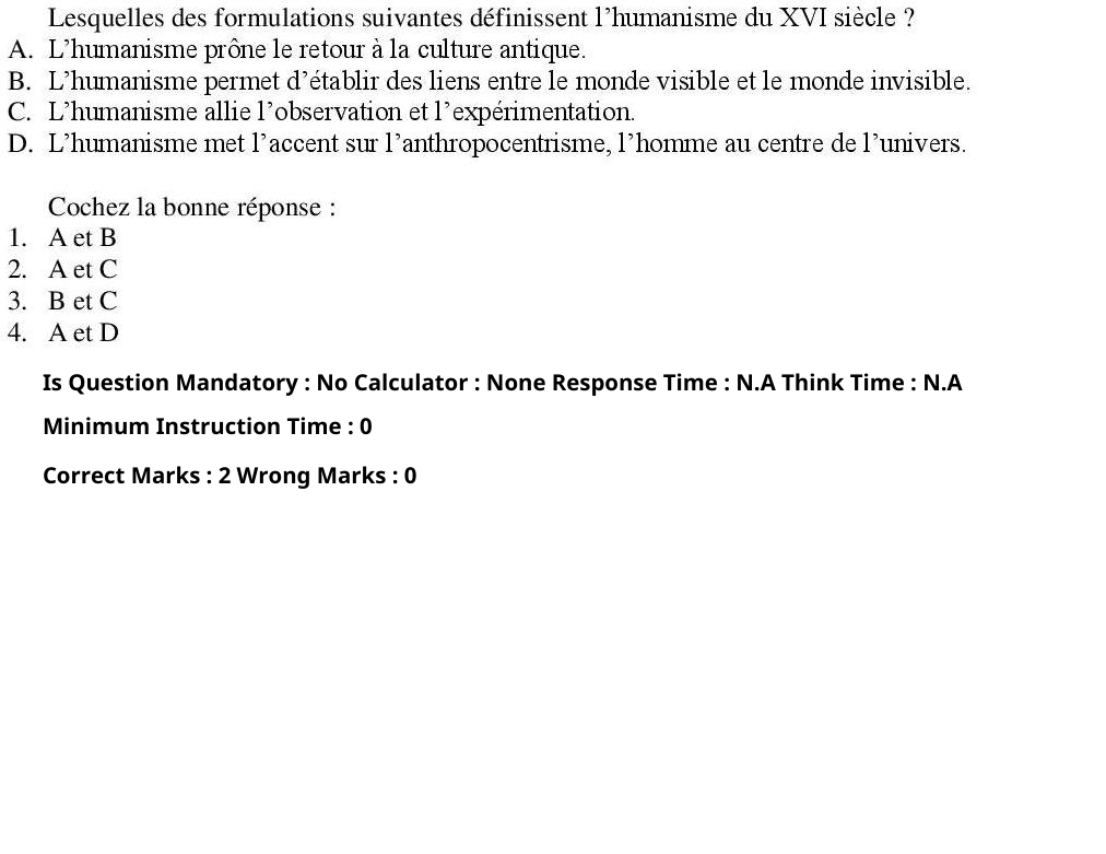 Read the question and choices in the excerpt. Choose A/B/C/D for the first/second/third/fourth option shown.