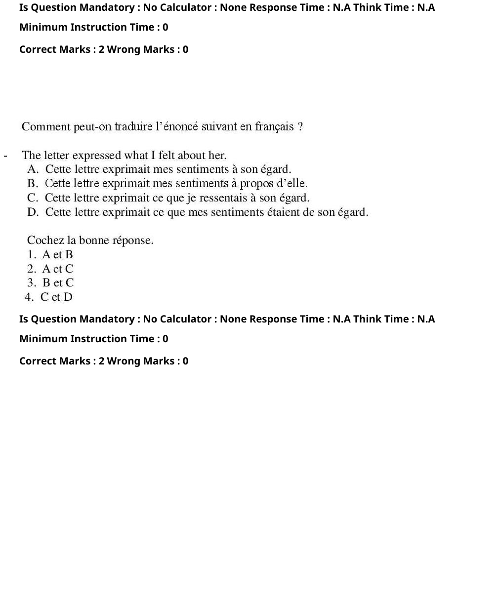 Read the question and choices in the excerpt. Choose A/B/C/D for the first/second/third/fourth option shown.