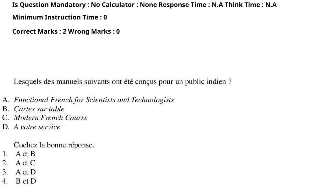 Read the question and choices in the excerpt. Choose A/B/C/D for the first/second/third/fourth option shown.
