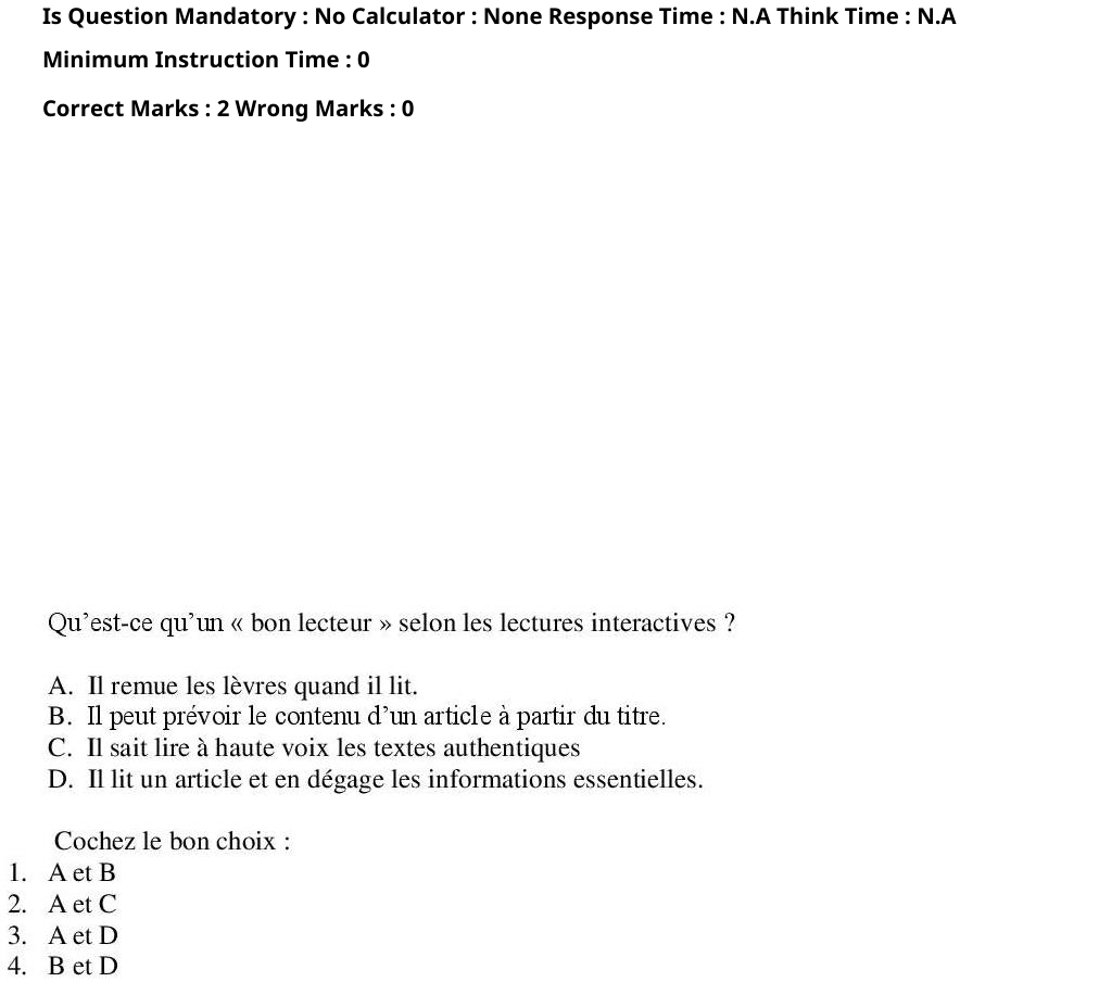 Read the question and choices in the excerpt. Choose A/B/C/D for the first/second/third/fourth option shown.