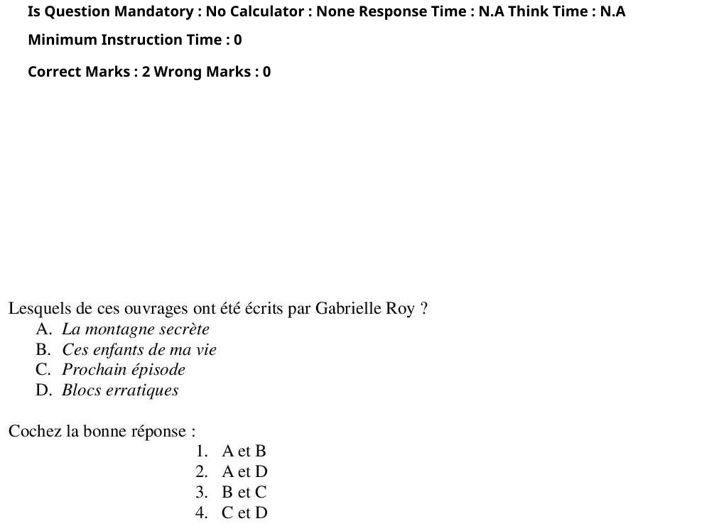 Read the question and choices in the excerpt. Choose A/B/C/D for the first/second/third/fourth option shown.