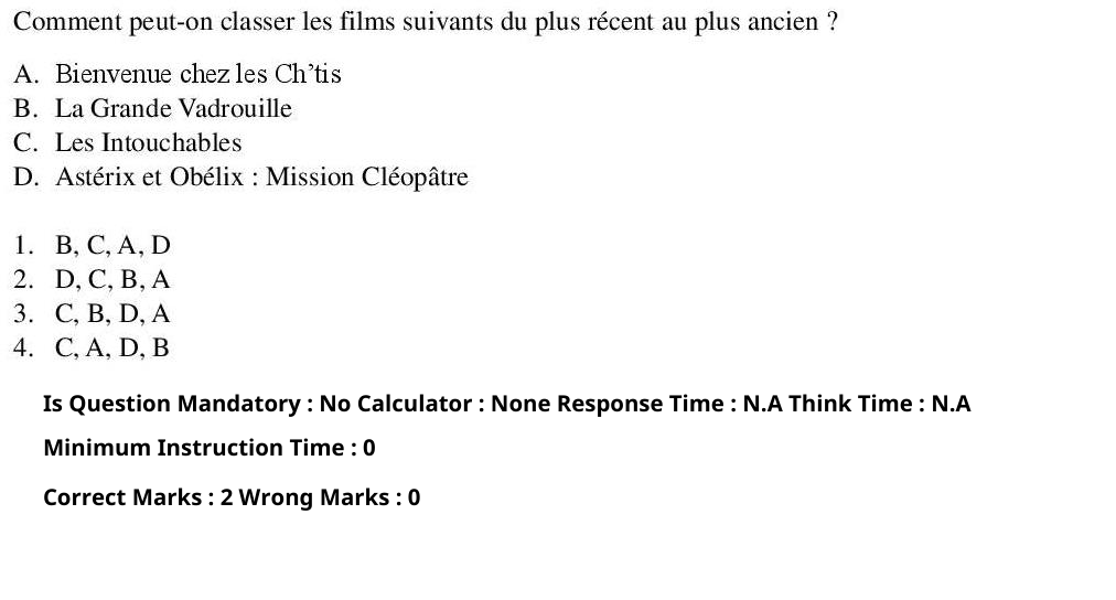 Read the question and choices in the excerpt. Choose A/B/C/D for the first/second/third/fourth option shown.
