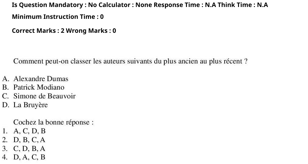 Read the question and choices in the excerpt. Choose A/B/C/D for the first/second/third/fourth option shown.