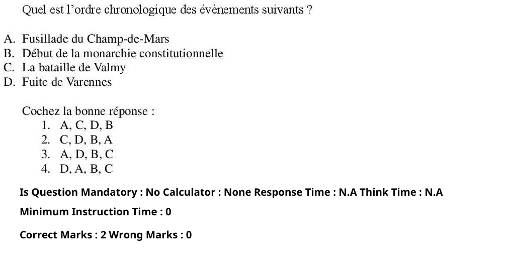 Read the question and choices in the excerpt. Choose A/B/C/D for the first/second/third/fourth option shown.