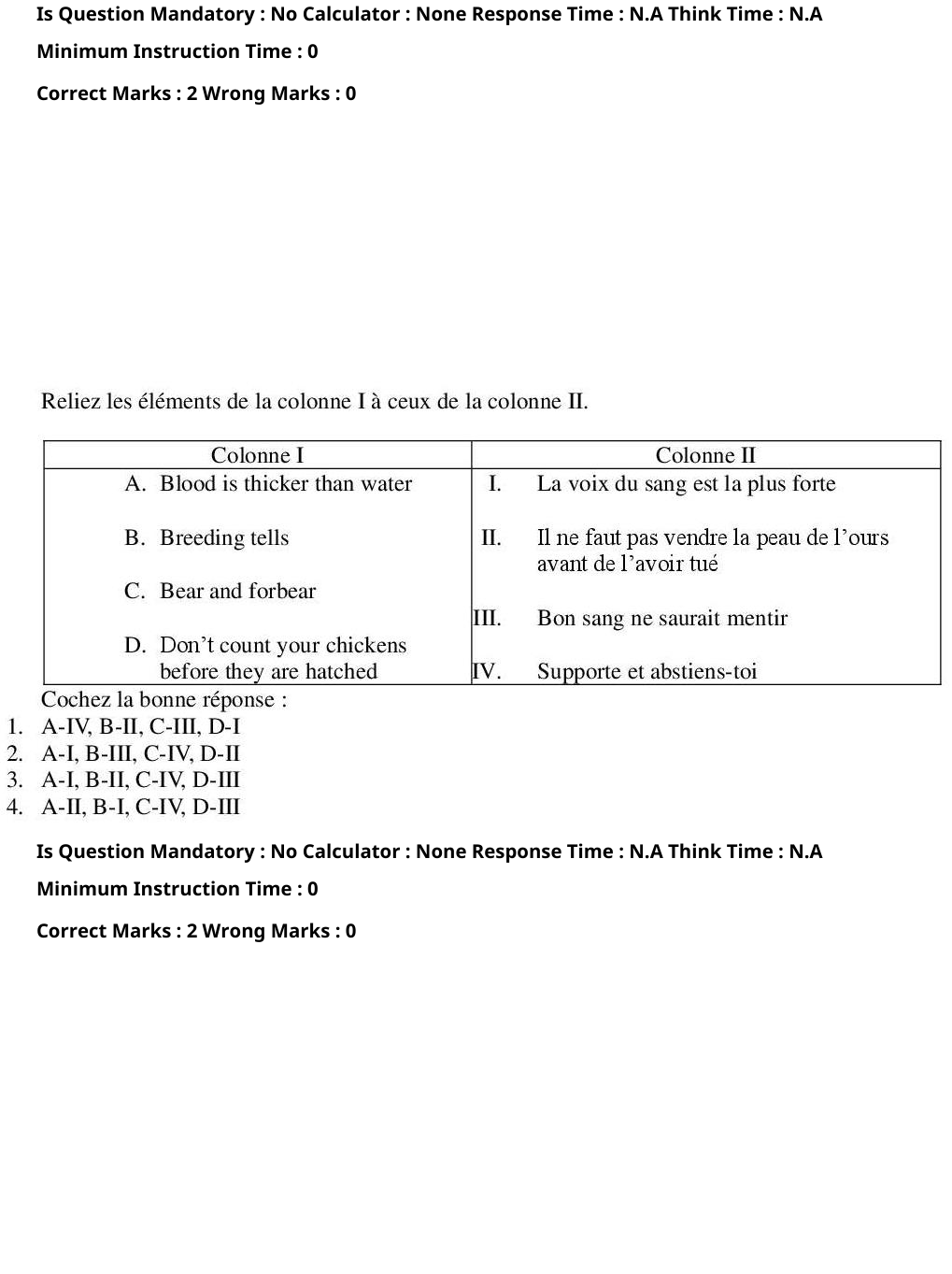 Read the question and choices in the excerpt. Choose A/B/C/D for the first/second/third/fourth option shown.