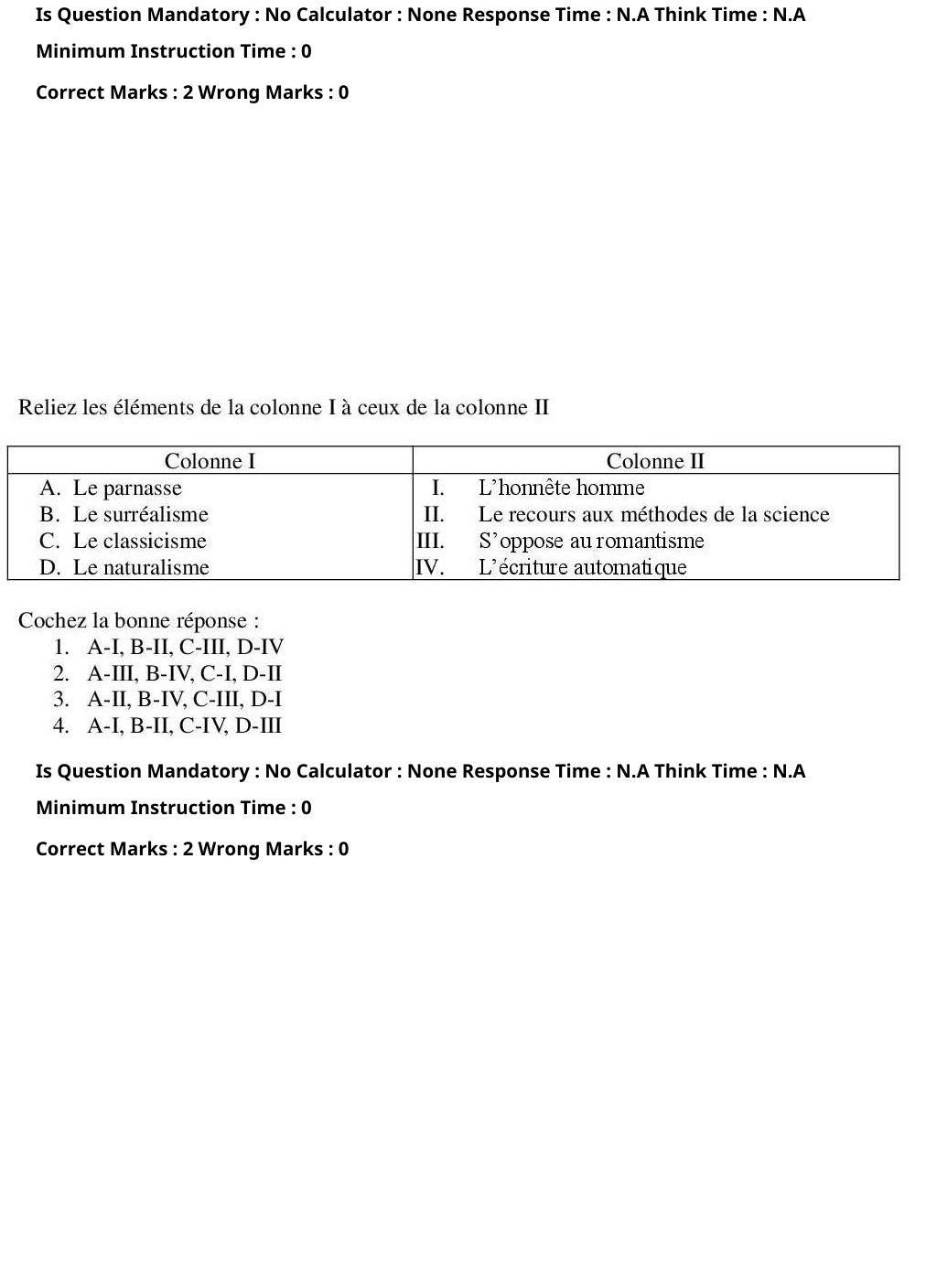 Read the question and choices in the excerpt. Choose A/B/C/D for the first/second/third/fourth option shown.