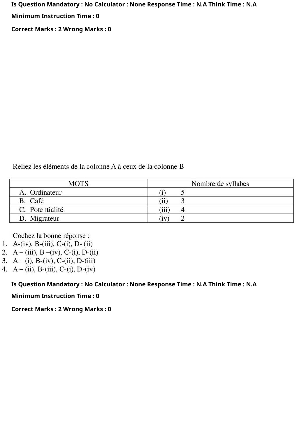 Read the question and choices in the excerpt. Choose A/B/C/D for the first/second/third/fourth option shown.