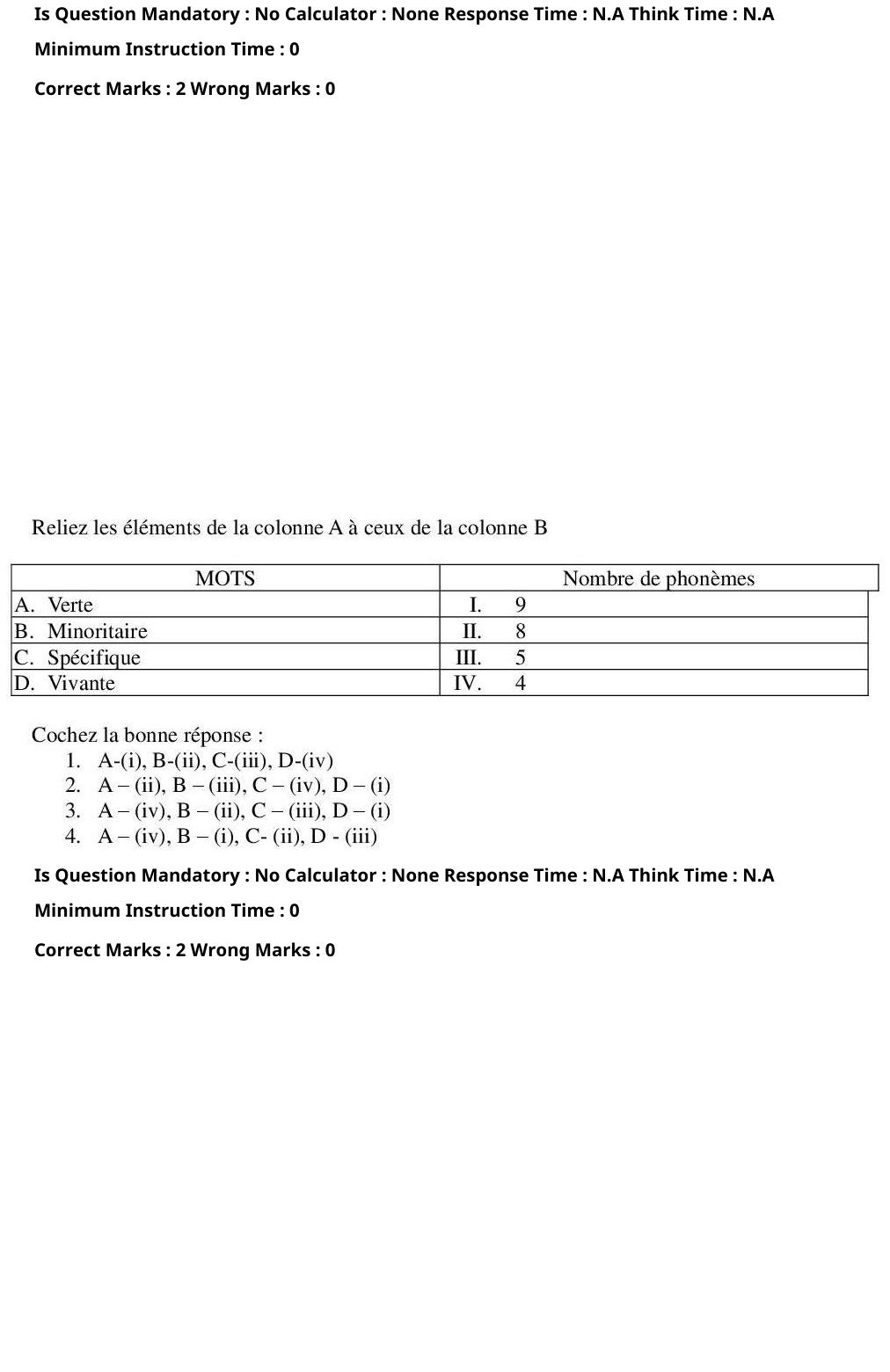 Read the question and choices in the excerpt. Choose A/B/C/D for the first/second/third/fourth option shown.