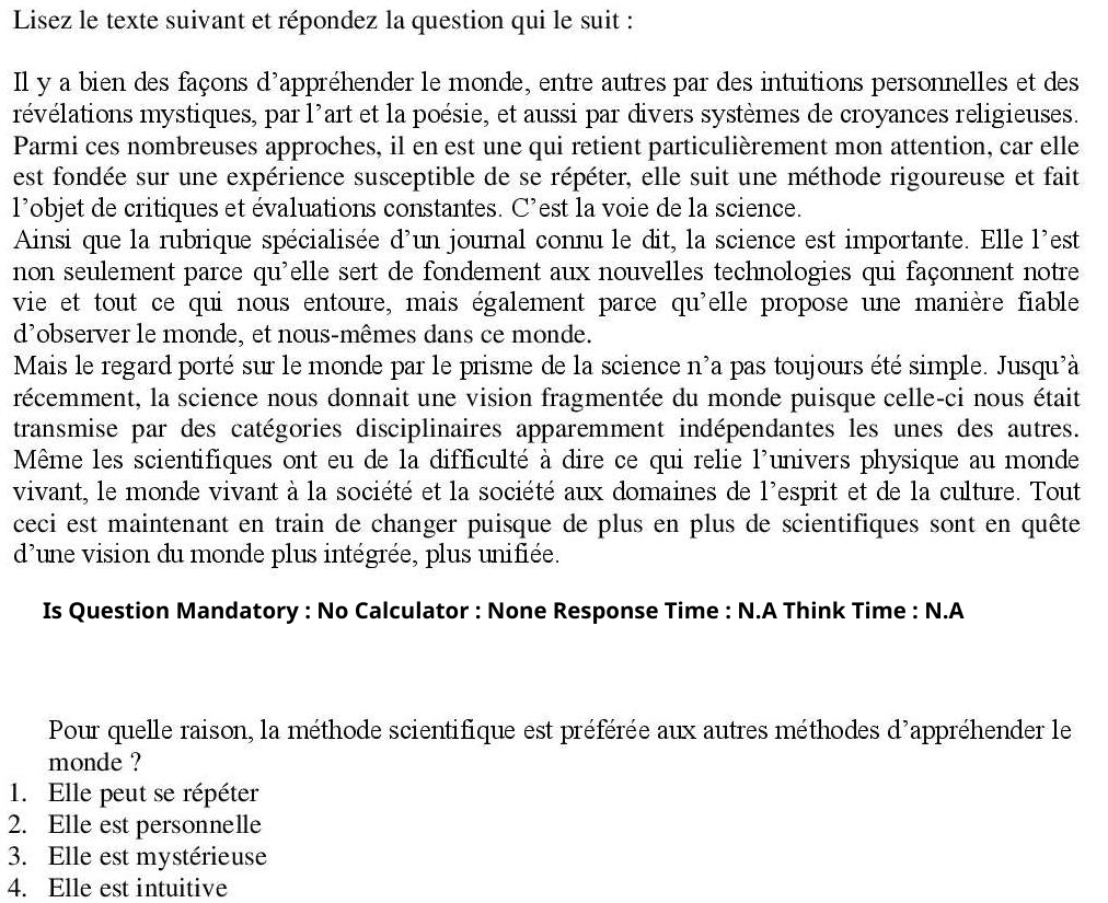 Read the question and choices in the excerpt. Choose A/B/C/D for the first/second/third/fourth option shown.