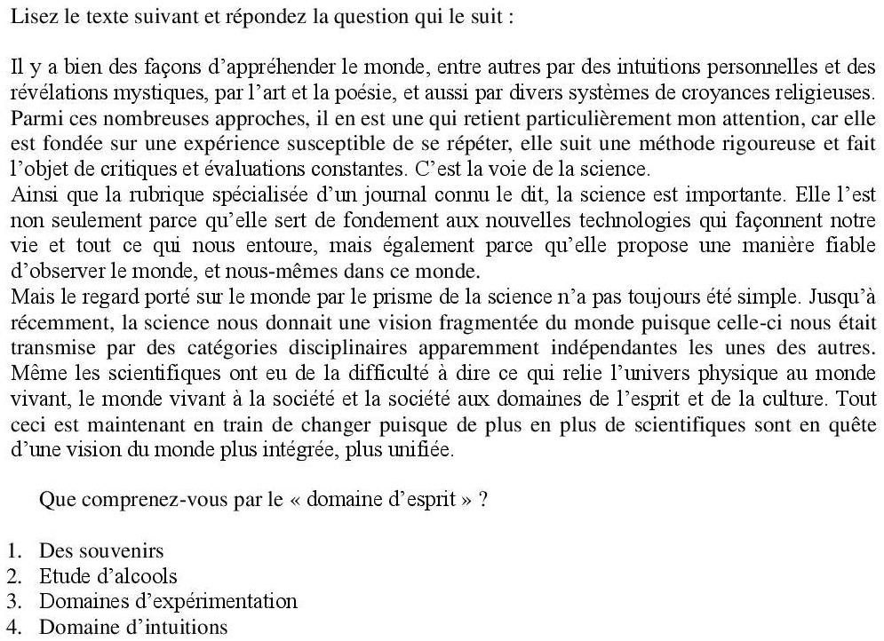 Read the question and choices in the excerpt. Choose A/B/C/D for the first/second/third/fourth option shown.