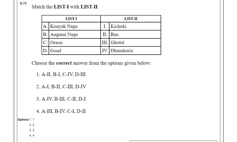 Read the question and choices in the excerpt. Choose A/B/C/D for the first/second/third/fourth option shown.