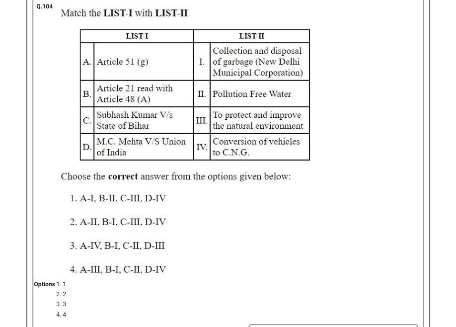 Read the question and choices in the excerpt. Choose A/B/C/D for the first/second/third/fourth option shown.