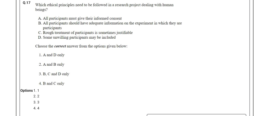 Read the question and choices in the excerpt. Choose A/B/C/D for the first/second/third/fourth option shown.