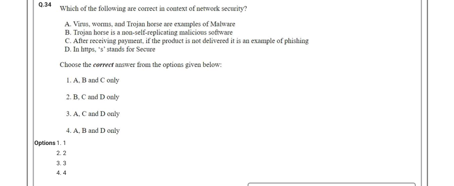 Read the question and choices in the excerpt. Choose A/B/C/D for the first/second/third/fourth option shown.