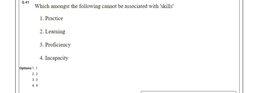 Read the question and choices in the excerpt. Choose A/B/C/D for the first/second/third/fourth option shown.