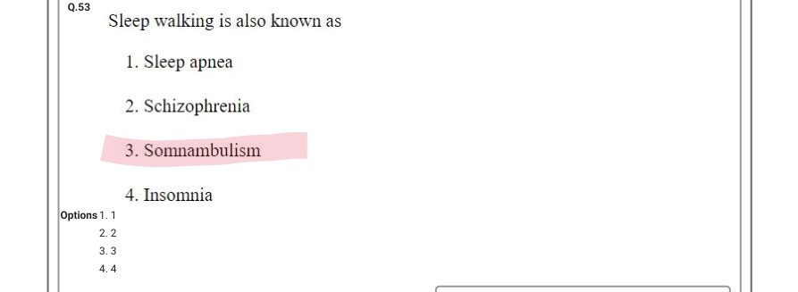 Read the question and choices in the excerpt. Choose A/B/C/D for the first/second/third/fourth option shown.