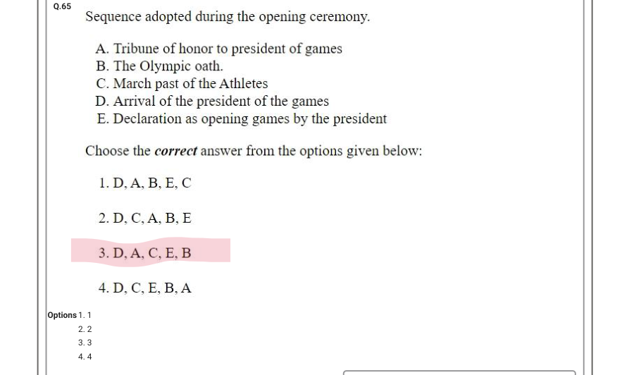 Read the question and choices in the excerpt. Choose A/B/C/D for the first/second/third/fourth option shown.