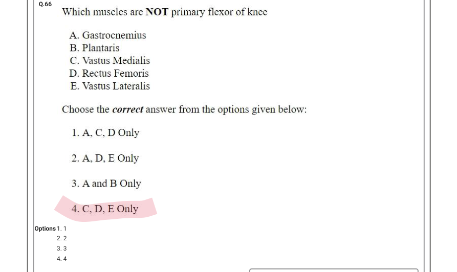 Read the question and choices in the excerpt. Choose A/B/C/D for the first/second/third/fourth option shown.