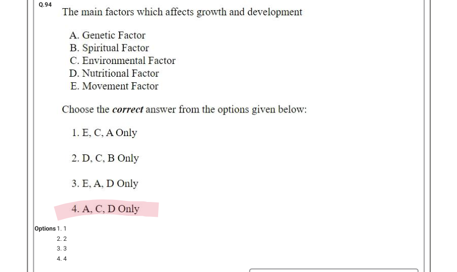 Read the question and choices in the excerpt. Choose A/B/C/D for the first/second/third/fourth option shown.