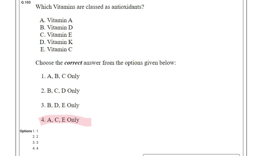 Read the question and choices in the excerpt. Choose A/B/C/D for the first/second/third/fourth option shown.