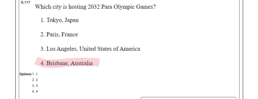 Read the question and choices in the excerpt. Choose A/B/C/D for the first/second/third/fourth option shown.