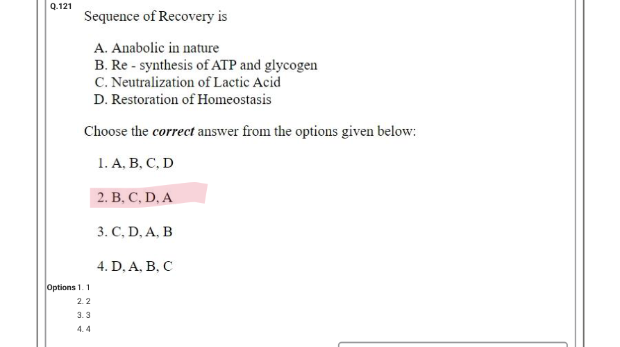 Read the question and choices in the excerpt. Choose A/B/C/D for the first/second/third/fourth option shown.