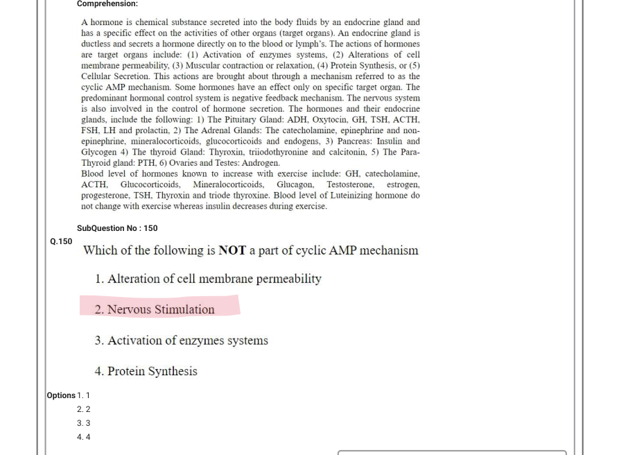 Read the question and choices in the excerpt. Choose A/B/C/D for the first/second/third/fourth option shown.